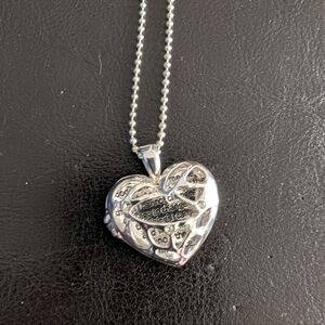 Silver Heart Serenity Prayer Necklace